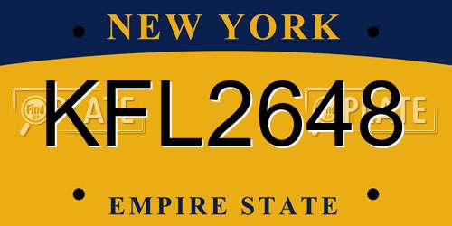 KFL2648 New York License Plate