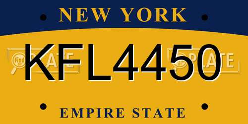 KFL4450 New York License Plate