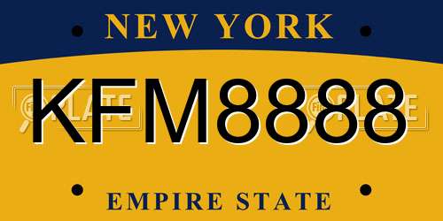 KFM8888 New York License Plate