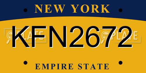 KFN2672 New York License Plate