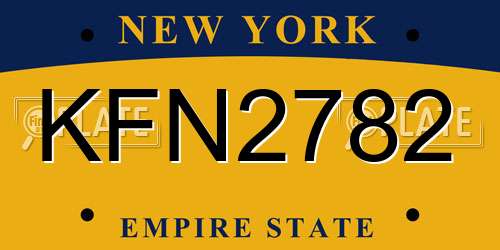 KFN2782 New York License Plate