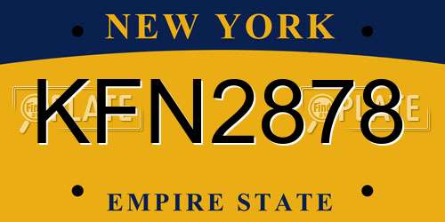 KFN2878 New York License Plate