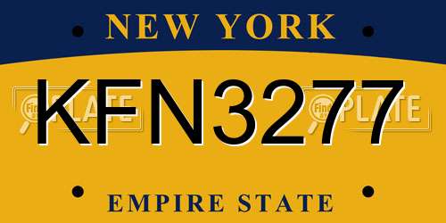 KFN3277 New York License Plate