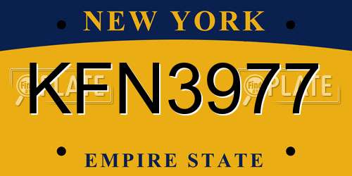 KFN3977 New York License Plate