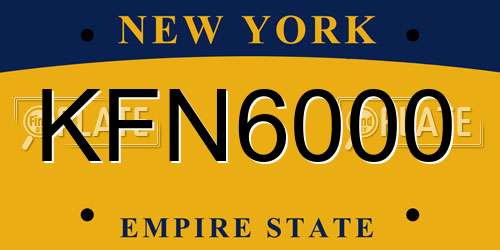 KFN6000 New York License Plate