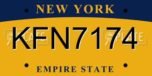 KFN7174 New York License Plate