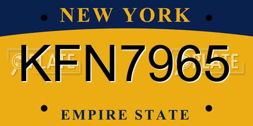 KFN7965 New York License Plate