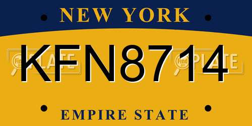 KFN8714 New York License Plate