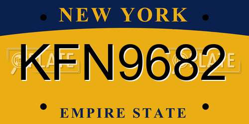 KFN9682 New York License Plate