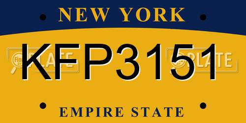 KFP3151 New York License Plate