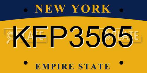 KFP3565 New York License Plate