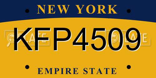 KFP4509 New York License Plate