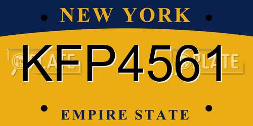 KFP4561 New York License Plate
