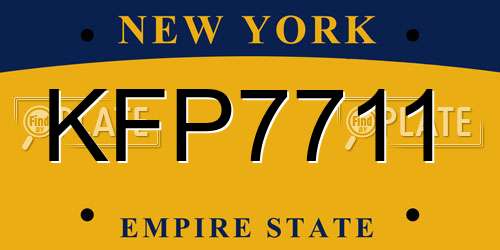 KFP7711 New York License Plate