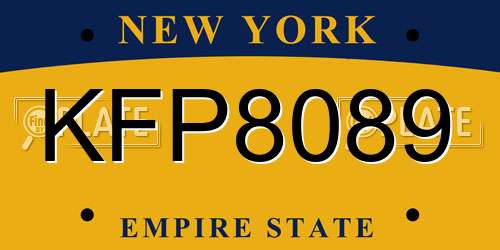 KFP8089 New York License Plate