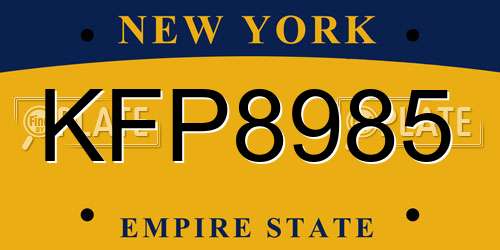 KFP8985 New York License Plate