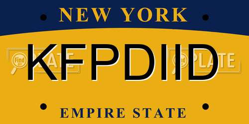 KFPDIID New York License Plate