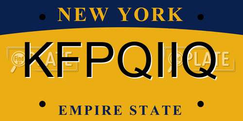 KFPQIIQ New York License Plate