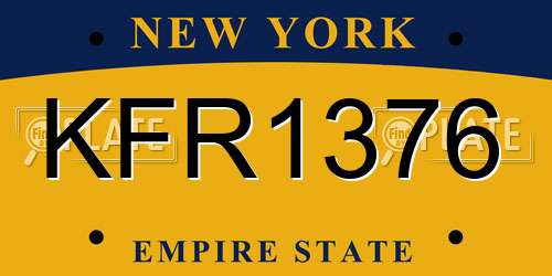 KFR1376 New York License Plate