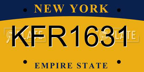 KFR1631 New York License Plate