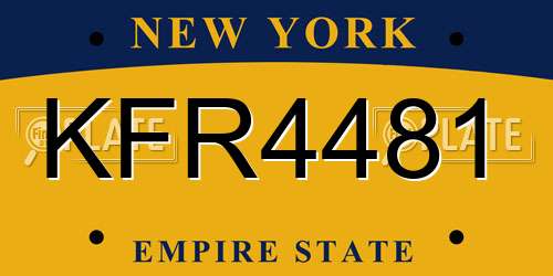 KFR4481 New York License Plate