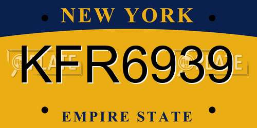 KFR6939 New York License Plate