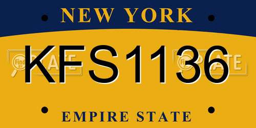 KFS1136 New York License Plate