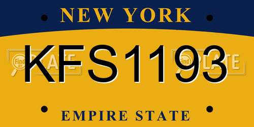 KFS1193 New York License Plate