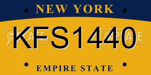 KFS1440 New York License Plate