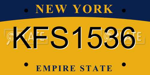 KFS1536 New York License Plate