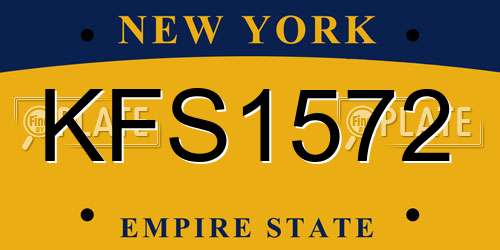 KFS1572 New York License Plate