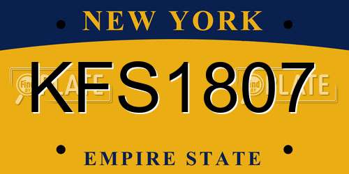 KFS1807 New York License Plate