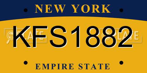 KFS1882 New York License Plate