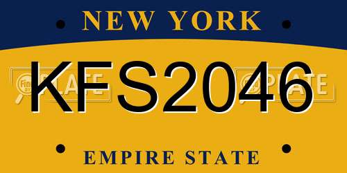 KFS2046 New York License Plate