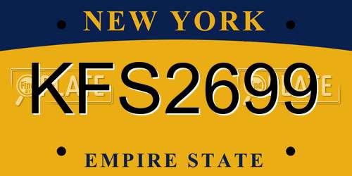 KFS2699 New York License Plate