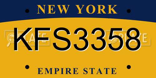 KFS3358 New York License Plate
