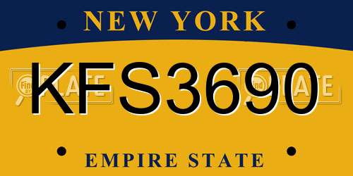 KFS3690 New York License Plate