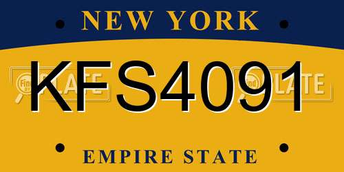 KFS4091 New York License Plate