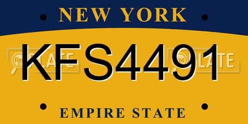 KFS4491 New York License Plate
