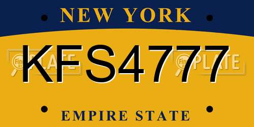 KFS4777 New York License Plate