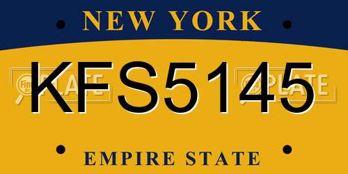 KFS5145 New York License Plate