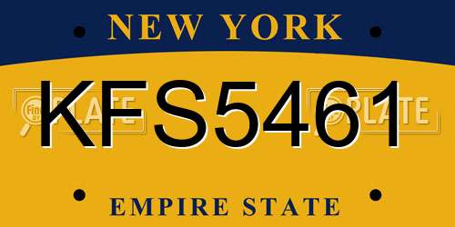 KFS5461 New York License Plate