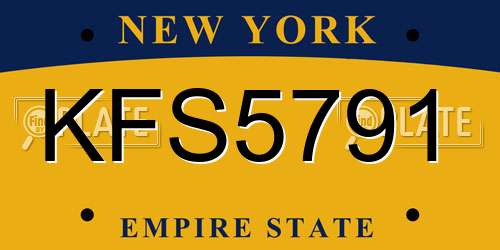 KFS5791 New York License Plate