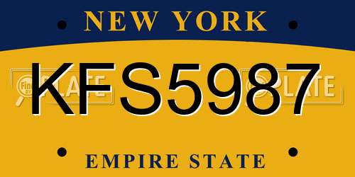 KFS5987 New York License Plate