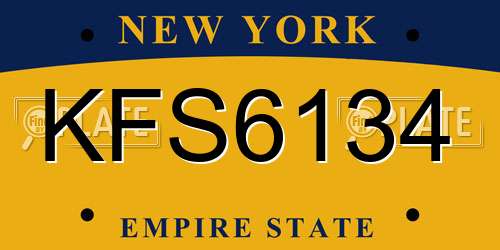 KFS6134 New York License Plate