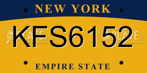 KFS6152 New York License Plate