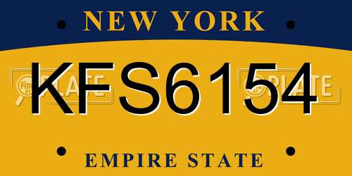 KFS6154 New York License Plate