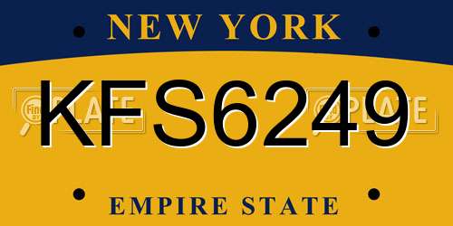 KFS6249 New York License Plate