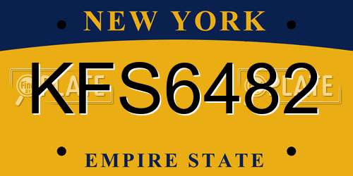 KFS6482 New York License Plate