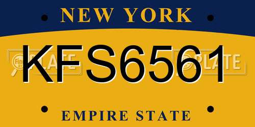 KFS6561 New York License Plate